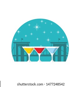 cocktail banner template vector design
