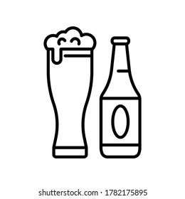 cocktail bar icon with black outline style