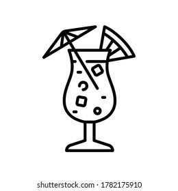 cocktail bar icon with black outline style