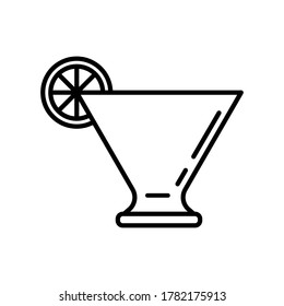 cocktail bar icon with black outline style