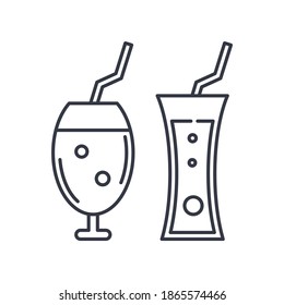 Cocktail bar icon, linear isolated illustration, thin line vector, web design sign, outline concept symbol with editable stroke on white background.