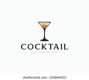 Vector de material de diseño de vectores con el logotipo de la barra de cócteles.