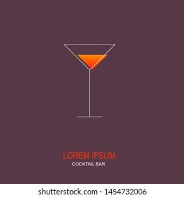 Cocktail bar logo design. vector illustration.