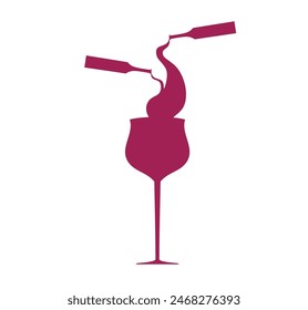 Das Logo der Cocktailbar. Eine einfache Überfluss-Ikone zwei Flaschen Wein