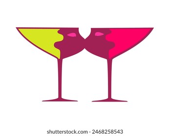 El logo de la coctelería. Un simple icono de dos cabezas besadas