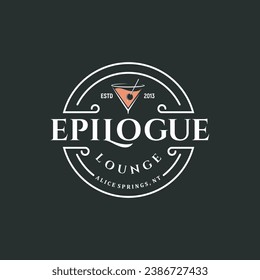 Cocktail Bar Lounge Restaurant Logo Design with Vintage Style