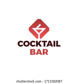 Cocktail Bar Martini Vector logo. Alcohol Drink Cocktail Party Logotype