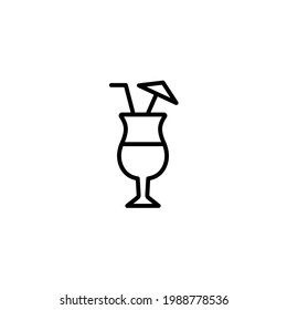 Cóctel, barra, menú, bebidas, simple icono de línea delgada ilustración vectorial
