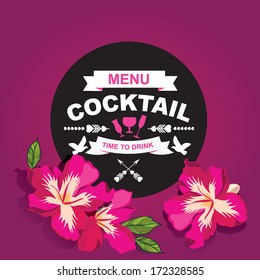 Cocktail bar menu, template design.Vector illustration.