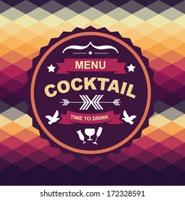 Cocktail bar menu, template design.Vector illustration.