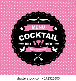 Cocktail bar menu, template design.Vector illustration.