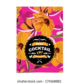 Cocktail bar menu, template design.Vector illustration.