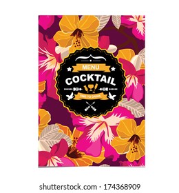 Cocktail bar menu, template design.Vector illustration.