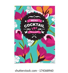 Cocktail bar menu, template design.Vector illustration.