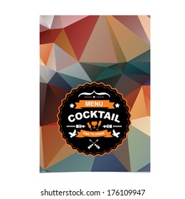 Cocktail bar menu, template design.Vector illustration.