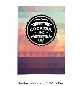 Cocktail bar menu, template design.Vector illustration.