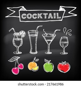 Cocktail bar menu, template design.Vector illustration.