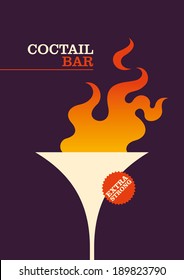 Cocktail bar poster design. Vector illustration.