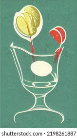 Cocktail Bar Poster Vector Illustration
