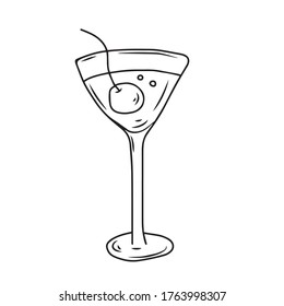 Cocktail with berries .Vector children's design for banners, postcards and colorings