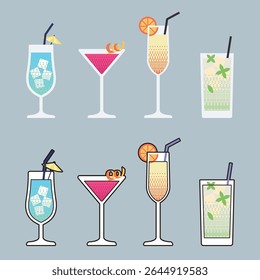 coquetel, bebida, bebida, bar, tropical