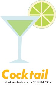 Cocktail, beverage with lime - Vector