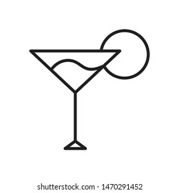 Cocktail birthday line icon logo design