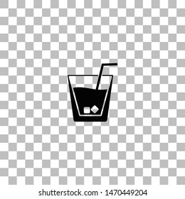 Cocktail. Black flat icon on a transparent background. Pictogram for your project