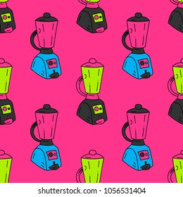 Cocktail blender seamless pattern. Original design for print or digital media.