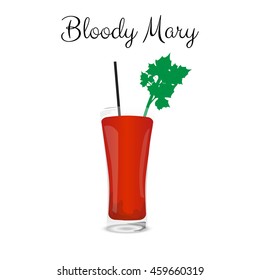 Cocktail Bloody Mary. Alcohol drink vector illustration