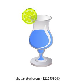Cocktail. Blue lagoon. Lime. Vector illustration. EPS 10.