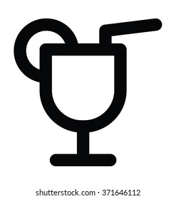 Cocktail Bold Line Vector Icon