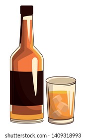 cocktail and bottle icon cartoon vector illustration graphic design