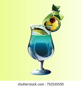 Cocktail cartoon. Vector illustration
