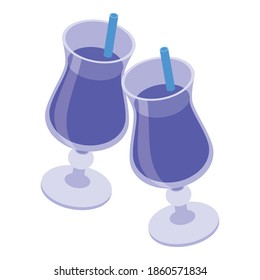 Cocktail cheers icon. Isometric of cocktail cheers vector icon for web design isolated on white background