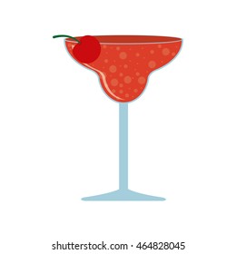 cocktail cherry drink alcohol glass beverage icon. Isolated and flat illustration. Vector graphic