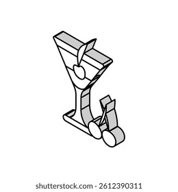 cocktail cherry isometric icon vector. cocktail cherry sign. isolated symbol illustration