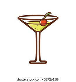 Cocktail with cherry vector