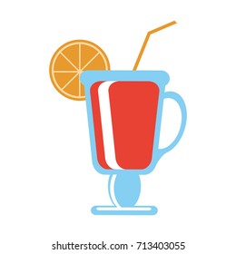 cocktail with citrus wedge icon image 