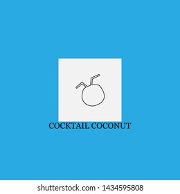 cocktail coconut icon sign signifier vector