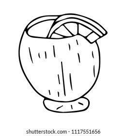 Cocktail of coconut vector illustration.