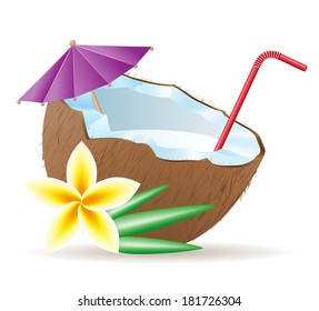 cocktail of coconut vector illustration isolated on white background