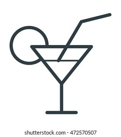 Cocktail Colored Vector Icon 