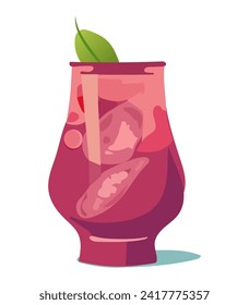 Cocktail of colorful set. This illustration skillfully captures the essence of relaxation and beachside bliss against the serene white canvas. Vector illustration.