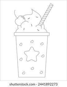 cocktail coloring book page for kids and adults