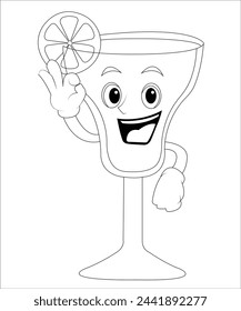 cocktail coloring book page for kids and adults