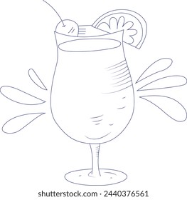 Cocktail coloring page for kid