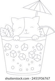 cocktail coloring page for kids