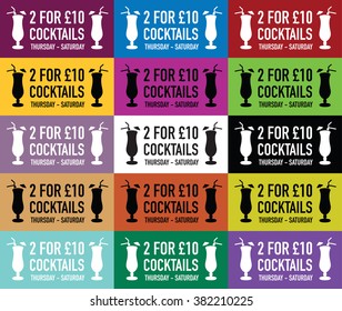 cocktail colourful banners