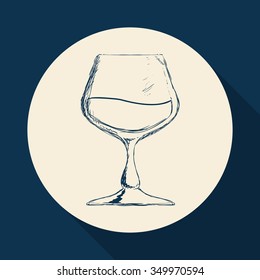 Cocktail concept with her own glass design, vector illustration 10 eps graphic.